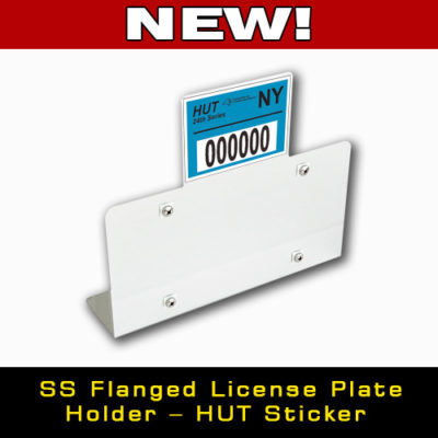Stainless Steel Combination License Plate - HUT Sticker - Flanged Plate